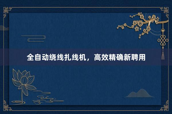 全自动绕线扎线机，高效精确新聘用